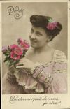 VINTAGE POSTCARD Poppies Woman