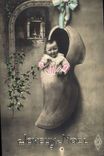 VINTAGE POSTCARD Merry Christmas Child Sasbot Baby