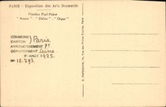 CPA Paris Exposition des Arts Decoratifs Peniches Paul Poiret Amour Delice Orgue 