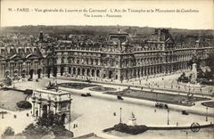 Opinión de París de la POSTAL de la VENDIMIA de la lumbrera y el carrusel Arc de Triomphe y el monumento de Gambetta