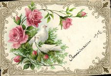 CPA fantaisie Fleurs Colombes 