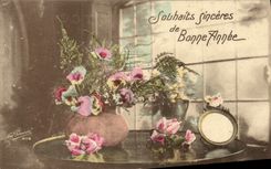 CPA Bonne Annee Fleurs