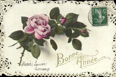 CPA Bonne Annee Fleurs 