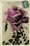 VINTAGE POSTCARD Happy New Year Rose Flowers