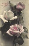 VINTAGE POSTCARD Good Fantaisie Celebrates Pink Flowers