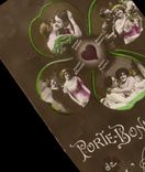 VINTAGE POSTCARD Gate happiness Love Women Clover