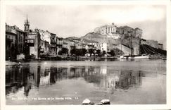 MODERN CARD Calvi quays and the Boat upper town