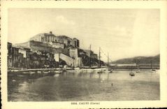 VINTAGE POSTCARD Calvi Boat