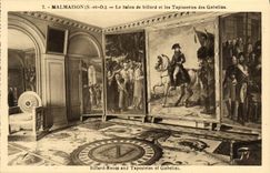 VINTAGE POSTCARD Malmaison the Living room of Billiards and Tapestries of Golbelins