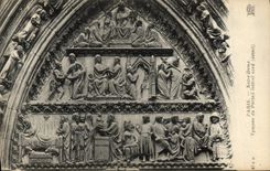 CPA Paris Notre Dame Tympan du Portail lateral nord