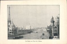 VINTAGE POSTCARD the Seine with the Bridge of Alma Paris Eiffel Tower