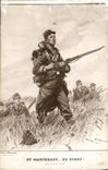 VINTAGE POSTCARD And Maintaining Soldier Militaria Georges Scott Ahead