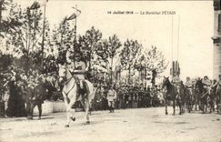 VINTAGE POSTCARD the Marshal Petain Militaria July 14th, 1919