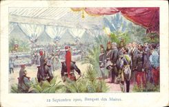 CPA Septembre 1900 Banquet des Maires Militaria 