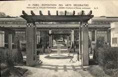 VINTAGE POSTCARD Paris Fair of Decorative Arts House of Collector Garden