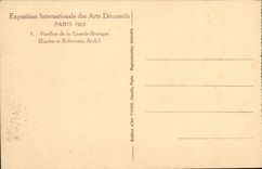 Exposición internacional de la POSTAL de la VENDIMIA de la casa decorativa de los artes del Reino Unido