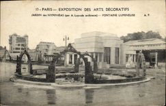 CPA Paris Exposition Internationale des Arts Decoratifs Jardin des nympheas Fontaine lumineuse 