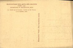 Feria de la POSTAL de la VENDIMIA del jardín decorativo de París de los artes en la terraza