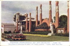CPA Exposition Internationale des Arts Decoratifs Paris 1925 Decors floraux et architecturaux de jardins 