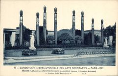 CPA Exposition Internationale des Arts Decoratifs Paris 1925 Decors floraux et architecturaux de jardins 