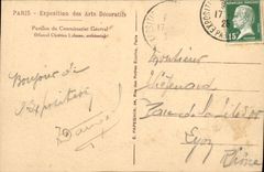 CPA Paris Exposition des Arts Decoratifs Pavillon du Commissariat General