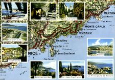 POSTAL MODERNA la dimensión de Mónaco azul Monte Carlo Menton Niza