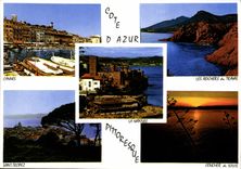 POSTAL MODERNA dimensión pintoresca de las rocas santas azules de Cannes TRopez de Trayas Napoule