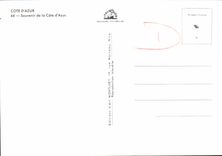 POSTAL MODERNA dimensión pintoresca de las rocas santas azules de Cannes TRopez de Trayas Napoule