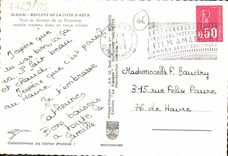 POSTAL MODERNA la dimensión de la aldea vieja azul de Provence