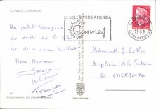 POSTAL MODERNA dimensión del azul el mediterráneo