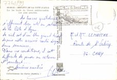 POSTAL MODERNA corral de las reflexiones azules que los pinos se inclinan