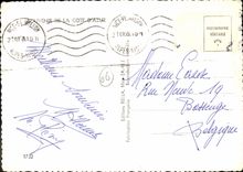 POSTAL MODERNA dimensión del esquí acuático azul del recuerdo