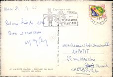 POSTAL MODERNA dimensión del traje azul del niño del folklore del país