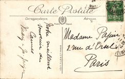 Corral de la POSTAL de la VENDIMIA del azul de la moneda del terrrasse