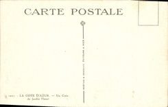 POSTAL de la VENDIMIA la dimensión del azul una esquina del jardín florecido