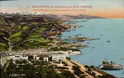 CPA La Cote D'Azur Vol d'Aeroplance de Nice a Menton