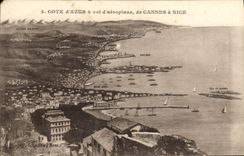 CPA Niice Cote D'Azur a Vol D'aeroplane de Cannes