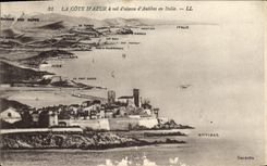 CPA Nice La Cote D'Azur a Vol d'Oisean d'Antibes en Italie 