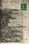 CPA Carte Du Littoral De Nice A Menton