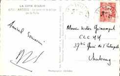 VINTAGE POSTCARD Antibes the Port and the Beach of Dirtied the Boats