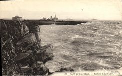 VINTAGE POSTCARD Antibes Rocks of Eden Rock