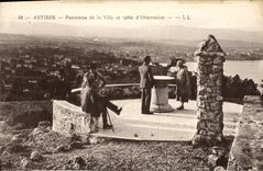 VINTAGE POSTCARD Antibes Panorama of the City and Table of orientation