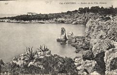 Rocas de Antibes de la POSTAL de la VENDIMIA del chalet de Eilenroc