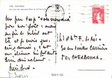 La POSTAL Antibes de la VENDIMIA una esquina de el nuevo puerto y el fuerte ajusta