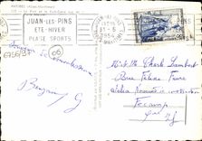 MODERN CARD Antibes the Port and the Strong one Squares Seen Gate Navy