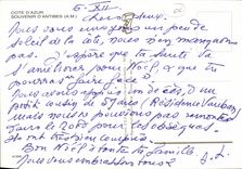 POSTAL MODERNA tren azul del recuerdo de las dimensiones de Antibes