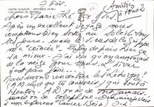 POSTAL MODERNA Antibes dimensiona azul los jardines de Ponteil