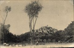 Alrededores de la POSTAL de la VENDIMIA de Auribeau graso