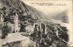 VINTAGE POSTCARD Touet de Beuil and the valle of the VAr