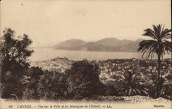 VINTAGE POSTCARD Cannes Seen On the City and the Mountains of Esterel